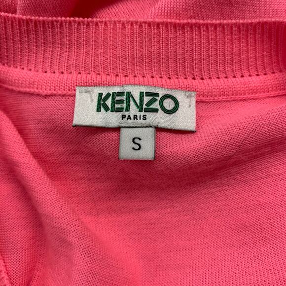 KENZO Size S Pink Wool V-Neck Vest - Picture 9 of 11